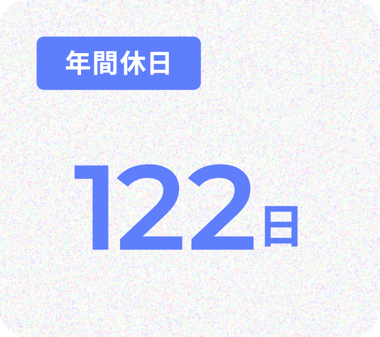 年間休⽇ 122日